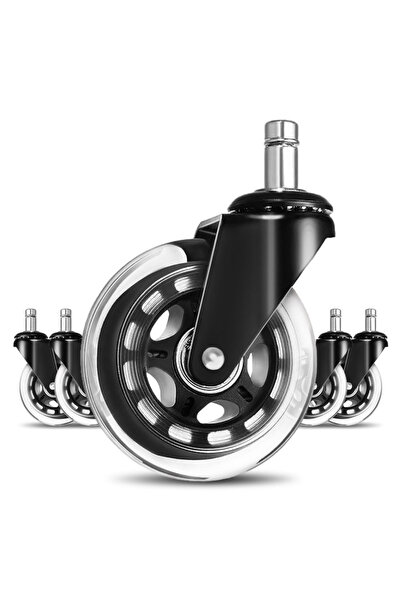 YESMAX عجلات كرسي مكتب، 5 عجلات مطاطية بديلة، عجلات مقاس 3 بوصات تناسب جميع ا...