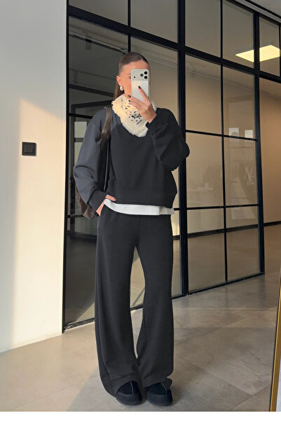 YAKAMEL Women's Modal Combed Cotton Long Sleeve High Waist Stretchy Wide Leg ...