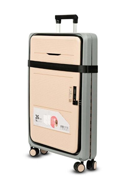 Generic حقيبة سفر بلاستيكية صلبة قابلة للطي والطي مقاس 26 بوصة، غير قابلة للك...