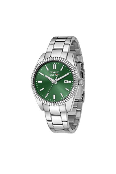 Sector Ceas Sector, colectie 240, inox argintiu, carcasa 41mm, cadran verde, ...