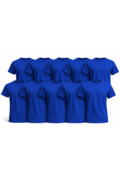 OEM Set 10 Tricouri Albastru Bărbați 100% Bumbac, Tricouri Simple Basic Uni, ...