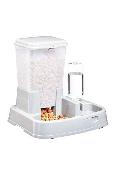 Avex Distribuitor de alimente si apa pentru animale, 2in1, culoare Alba