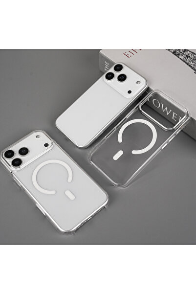Jopus iPhone 17 Pro Uyumlu Sararmaz Şeffaf Magsafe Kılıf Kristal Sert Mika Sl...