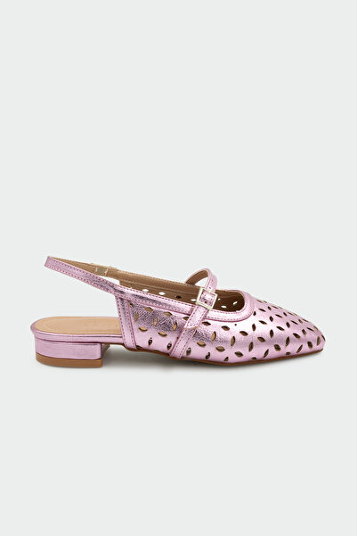 LAMİNTA Elina Laserski rez Detaljne ružičaste ravne ženske Baletanke