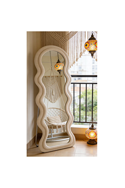 Mtanvxay 160x60cm Double Layer Wave Arched Full Length Mirror, Standing Hangi...
