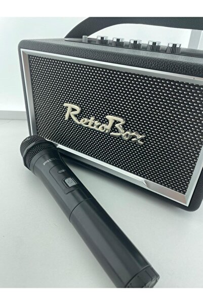 Lizbon Retro Müzik Kutusu - Karaoke Destekli Nostaljik Bluetooth Ses Sistemi