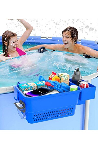 Arabest Poolside Storage Basket with Cup Holder,store Towels Beverages, for M...