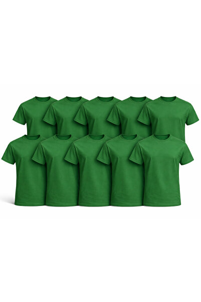 OEM Set 10 Tricouri Verzi Bărbați 100% Bumbac, Tricouri Simple Basic Uni, Mân...