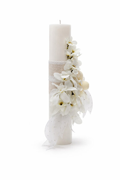 Dany Kids Fashion Lumanare botez ornata cu flori si ursulet, model