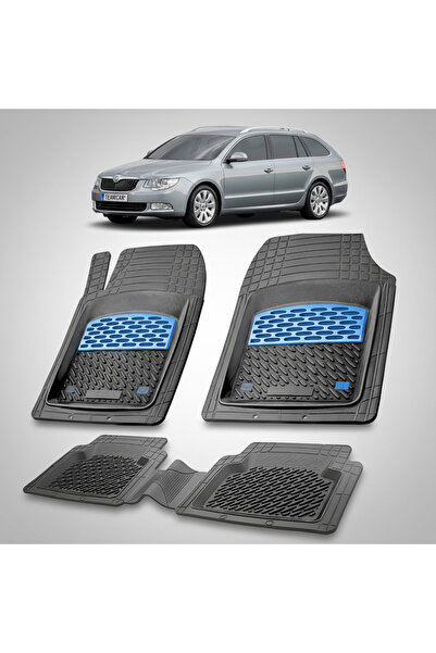 TEAMCAR Πατάκια δαπέδου συμβατά με Skoda Superb II Combi 2009-2013 | Μπλε