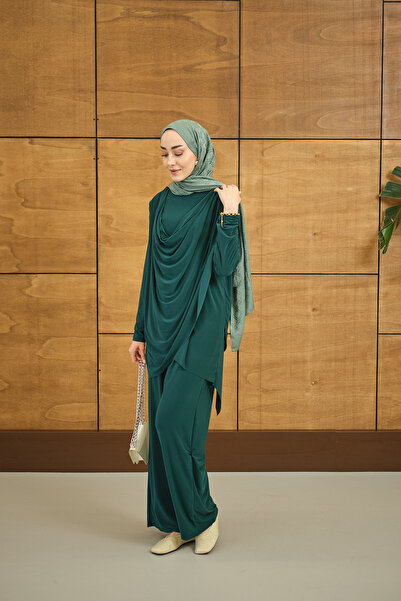 LOCCO Ženski odijelo sa običnim izrezom i detaljnim izrezom na leđima, smarag...