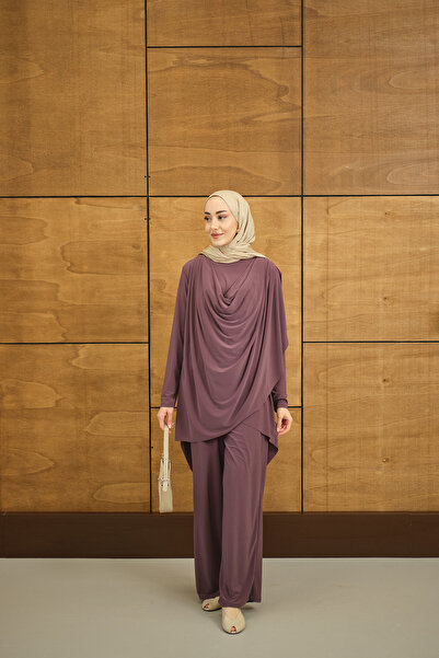 LOCCO Ženski komplet sa običnim okruglim izrezom i detaljima na leđima, boja ...