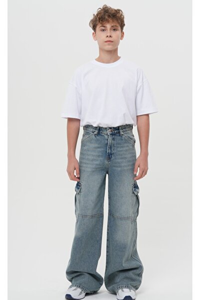 HayKids Dečačke vintage farmerke Kargo džep - široka nogavica i širok kroj