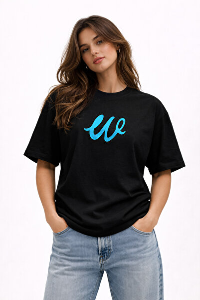Compostela Unisex Women's Men's W Logo Custom Handwritten Front Printed Overs...