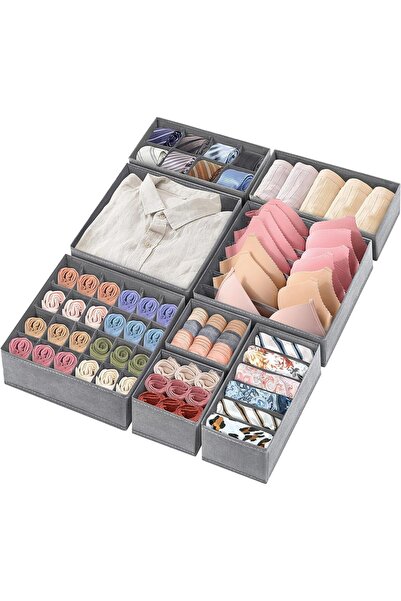 Arabest مجموعة من 8 منظمات أدراج للملابس، منظم أدراج ملابس قماشية قابل للطي، ...