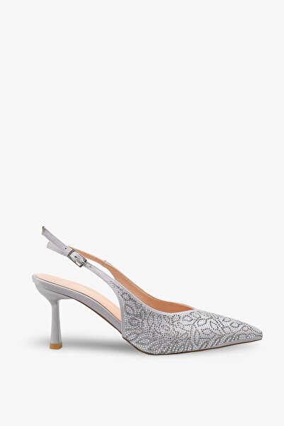 İNNABUTİKK Bella Women's Stone Evening Dress Shoes - Silver