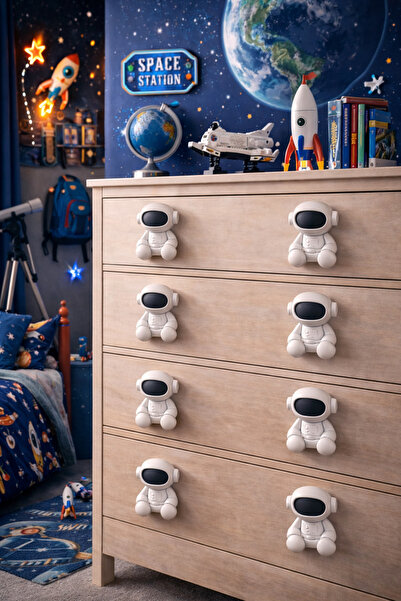 Rekatech ASTRONOT FİGÜRLÜ KULP Çocuk Odası Desenli Dekoratif Çekmece Kulpu Fi...