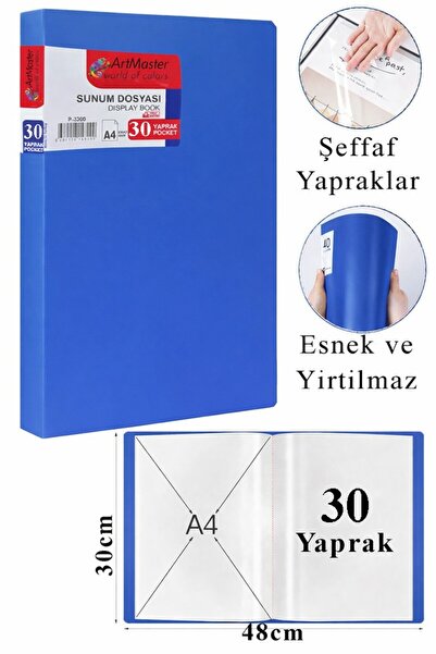 Artmaster Μπλε Φάκελος Παρουσίασης 30 τεμαχίων, 1 Τσάντα με Φάκελο Καταλόγου,...