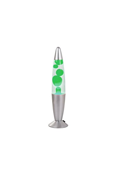 zola Lampă de noptieră, argintie cu apă și ceară verde, lumină reglabilă, 34,...