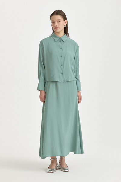 Nihan Modal Skirt Shirt Suit Mint