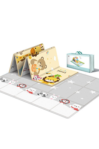 GOG بساط لعب للأطفال مزدوج الوجهين ، بتصميم حفلة حيوانات، سميك قابل للطي مانع...