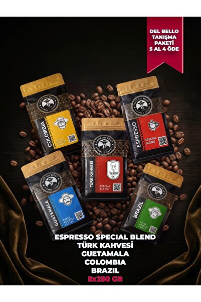 Caffe Del Bello ESPRESSO TANIŞMA PAKETİ (ESPRESSO SPECİAL BLEND,KOLOMBİYA,GUA...