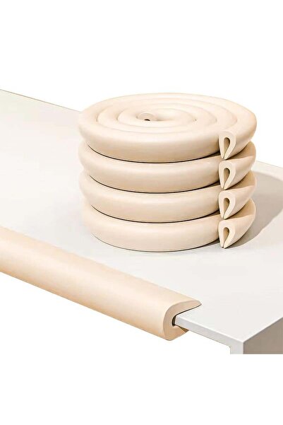 S-Line شريط إسفنجي لحماية حواف سرير الأطفال بطول 2 متر وشريط 3M - كريمي