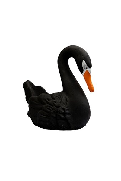 OEM Swan-shaped concrete pot, black, for outdoor use, 50x30x42 cm