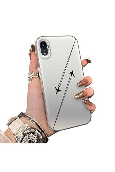 hard Acrylic Rear Silicone Edge Lens Protection Case for iPhone XR Compatible Aircraft Show