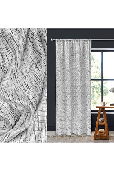 OEM Perdea Decorativa cu Banda Gri cu Model 140x260cm