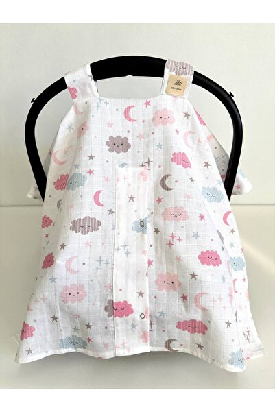 Puro Cotone 100% Stroller Cover Colorful Bulut Patterned Stroller Cover