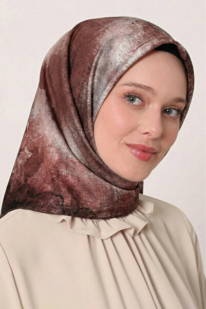 Levidor Tencel Scarf Batik Pattern Black Burgundy