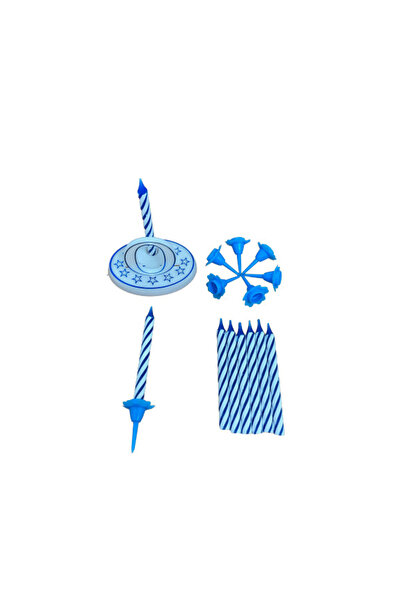 iBiLi Set de 8 lumânări aniversare Ibili-Flex, 6 cm, albastre