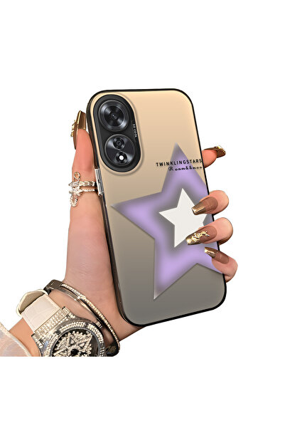 ucuc Oppo A60 Uyumlu Sert Akrilik Arka Silikon Kenar Lens Koruma Kılıf Renkli...