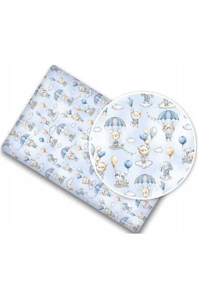 Babymam Fitted sheet for children's bed size 120 x 60 cm 100% Cotton, Blue Pa...