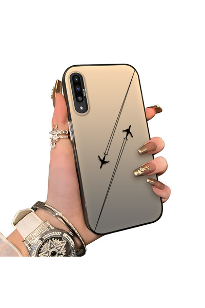 ucuc Samsung Galaxy A50/A50S/A30S Uyumlu Sert Akrilik Arka Silikon Kenar Lens...