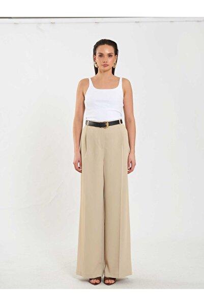 Coral Tek Pleated Straight Leg Trousers 031655 Light Green