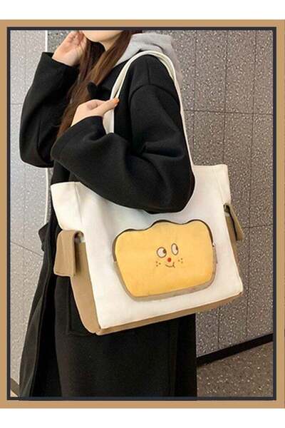 Arabest Large Capacity Shoulder Bag Durable Macaron Color Scheme Smooth Zippe...