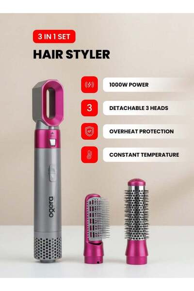 Ogera Hair Styler 3 in 1 Set with Detachable Heads Hot Air Brush