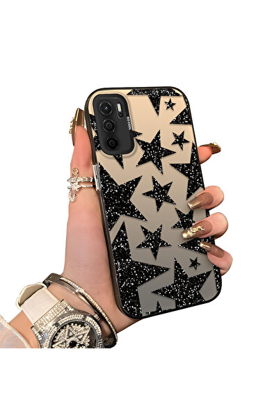 ucuc Oppo A55 4G Uyumlu Sert Akrilik Arka Silikon Kenar Lens Koruma Kılıf Yıl...