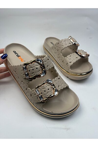 Nstil Dnevne ženske Papuče parova Sa kopčom zlatne detaljne Sa deznom udobne ...