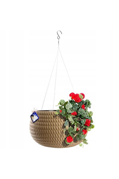KADAX Flowerpot with Insert Hanging Round for Balcony Terrace Beige 29.5cm