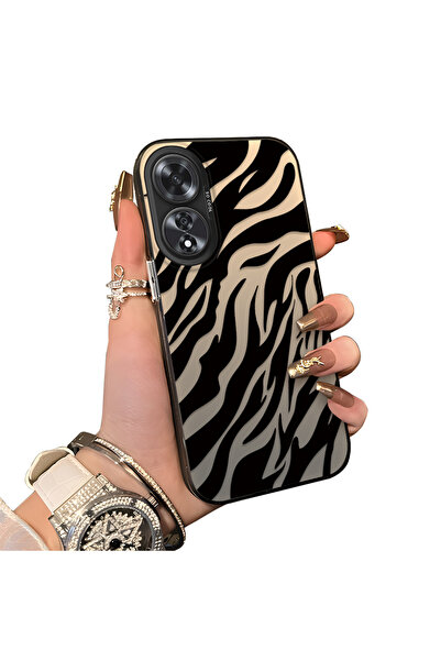 ucuc Oppo A60 Uyumlu Sert Akrilik Arka Silikon Kenar Lens Koruma Kılıf Wild K...