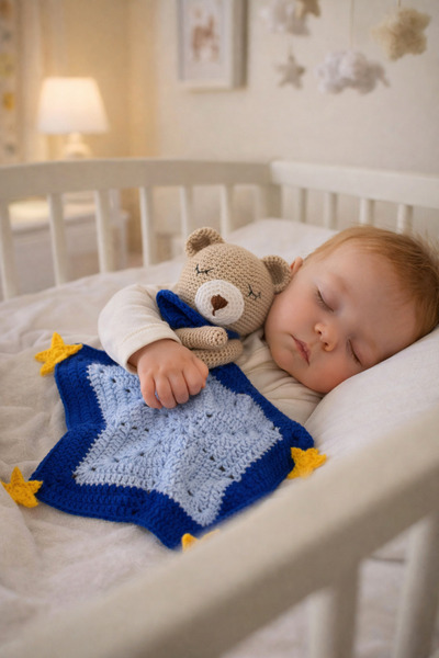 NurEra Design Hand Knitted Amigurumi Cute Baby Sleeping Companion