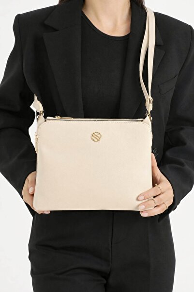 Sanmorris Γυναικεία τσάντα ώμου από συνθετικό δέρμα με ρυθμιζόμενο χιαστί λου...