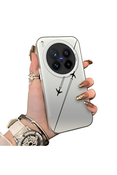 Vivo X300 Pro Compatible Rigid Acrylic Rear Silicone Edge Lens Protection Case Aircraft Show