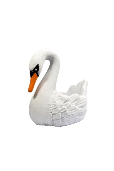 OEM Swan-shaped concrete pot, white, for outdoor use, 50x30x42 cm