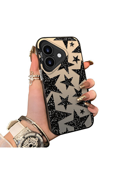 ucuc iPhone 16 Plus Uyumlu Sert Akrilik Arka Silikon Kenar Lens Koruma Kılıf ...