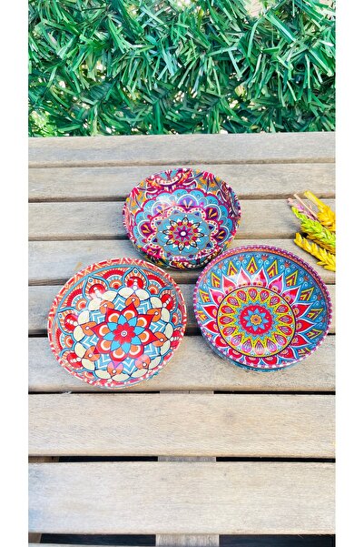 wanwa aksesuar Üçlü metal orta boy kase seti