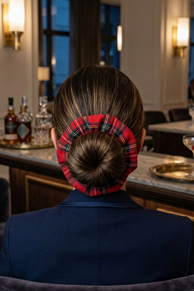 Happyline Plaid Pattern Fabric Hair Elastic, Bun Clip, Hair Clip, Elastic Cli...
